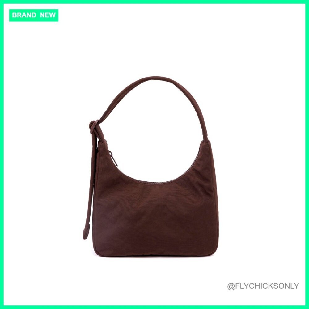 Mini Nylon Shoulder Bag with Adjustable Strap and Zip Pocket
